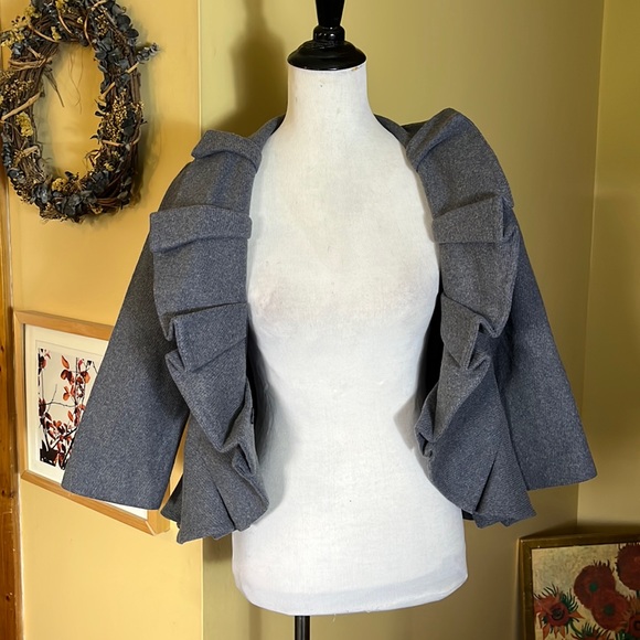 Anthropologie TABITHA Size 8 RuffleEdge Crop Artistic Nouveaux Feminine $178 NEW - Picture 4 of 16